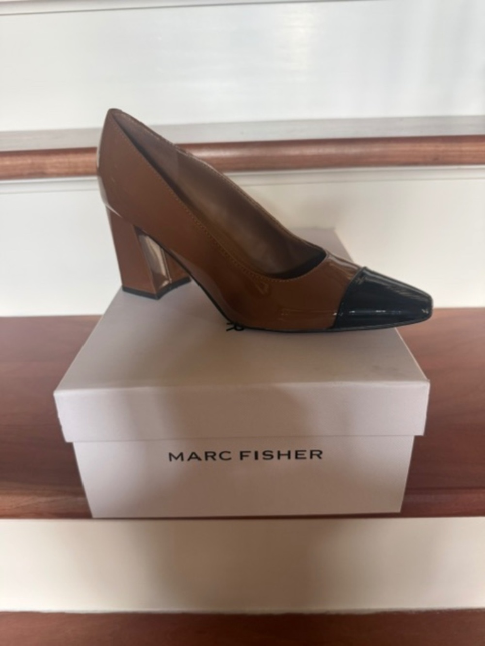 Marc Fisher two toned block heel shoe